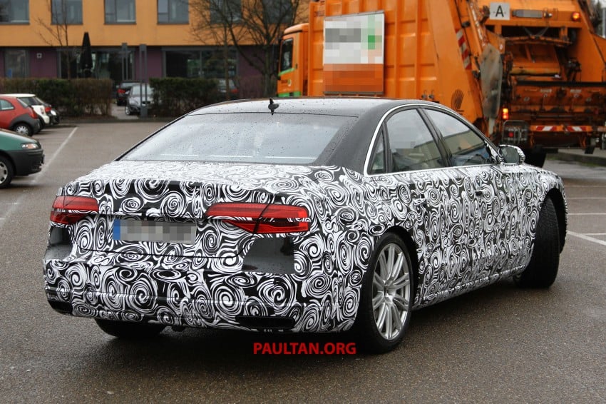 Audi A8 facelift sighted, new grille and tail lamps 168547