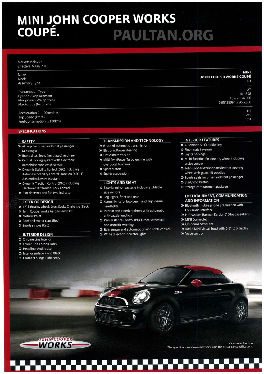 MINI JCW Hatch, Coupe, Countryman and Paceman now available in Malaysia – from RM279k to RM339k 185972