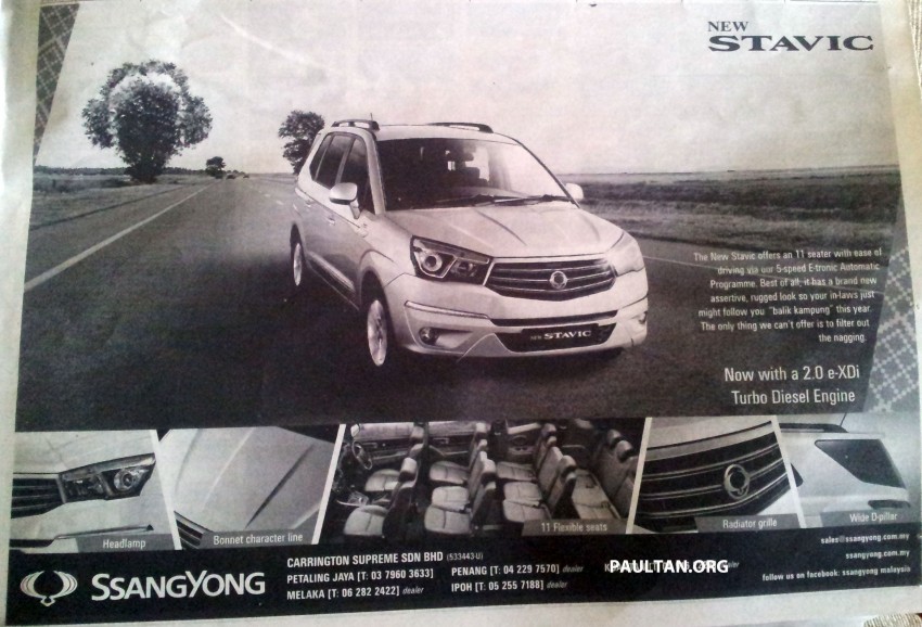 New SsangYong Stavic spotted on the road, ads out 186678
