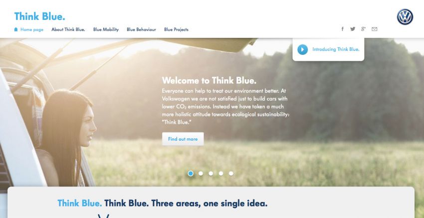 Volkswagen’s Think Blue global website facelifted 185959