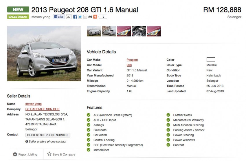 Peugeot 208 GTi ad up on oto.my – year end launch 191849