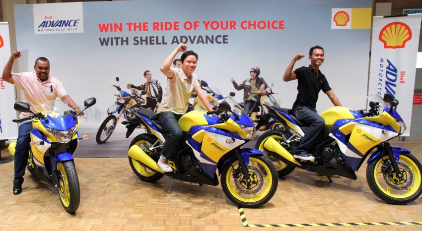 Three lucky bikers win Honda CBR250Rs from Shell 207811