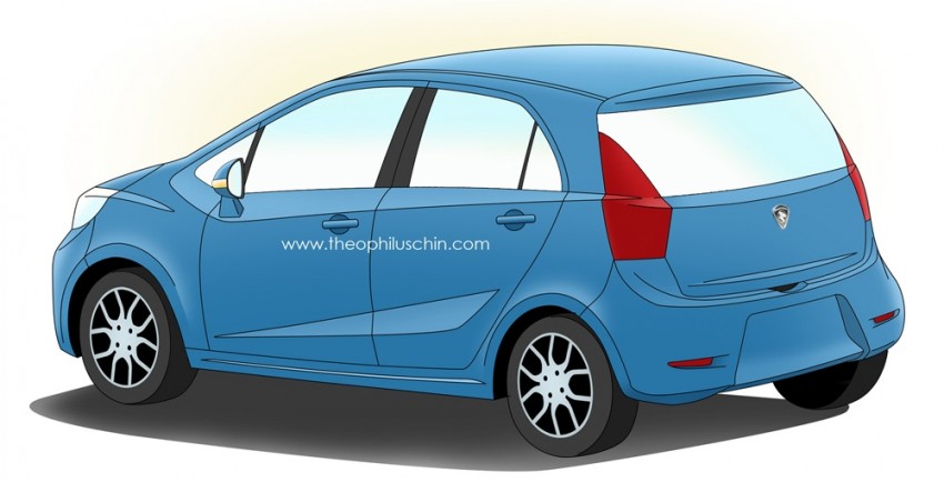 Proton P2-30A Global Small Car – now, a rear sketch 219059