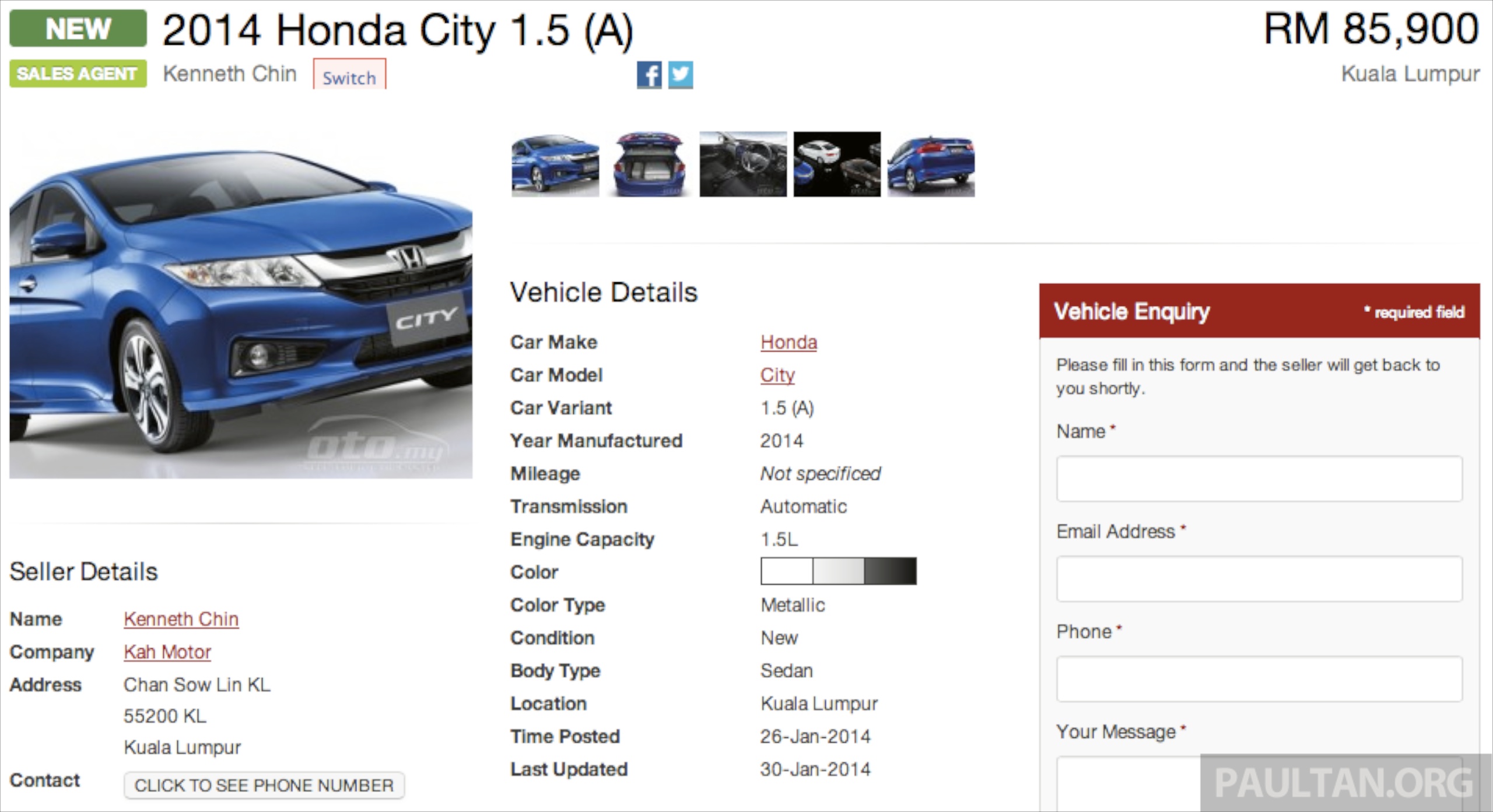 2014 Honda City appears on oto.my, Malaysian launch in March?