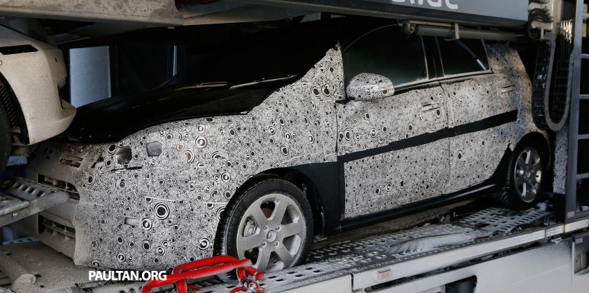 Proton P2-30A Global Small Car snapped on trailer in snowy Europe during cold weather testing 221921