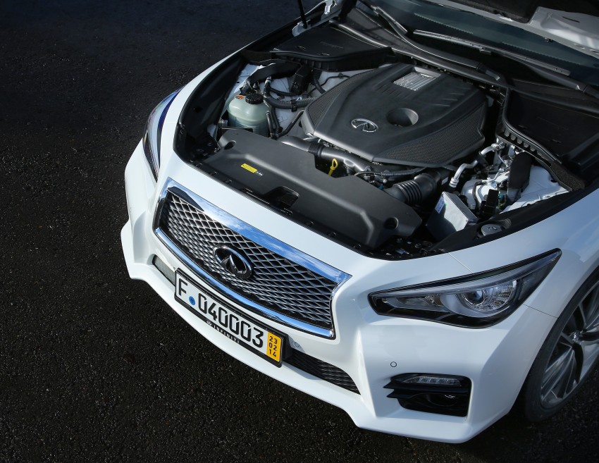 First view of Mercedes 2.0 turbo in the Infiniti Q50 233236