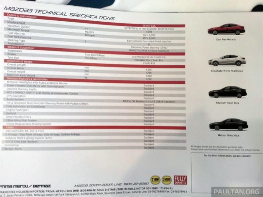 2014 Mazda 3 2.0 Sedan launched – CBU, RM139k 235830