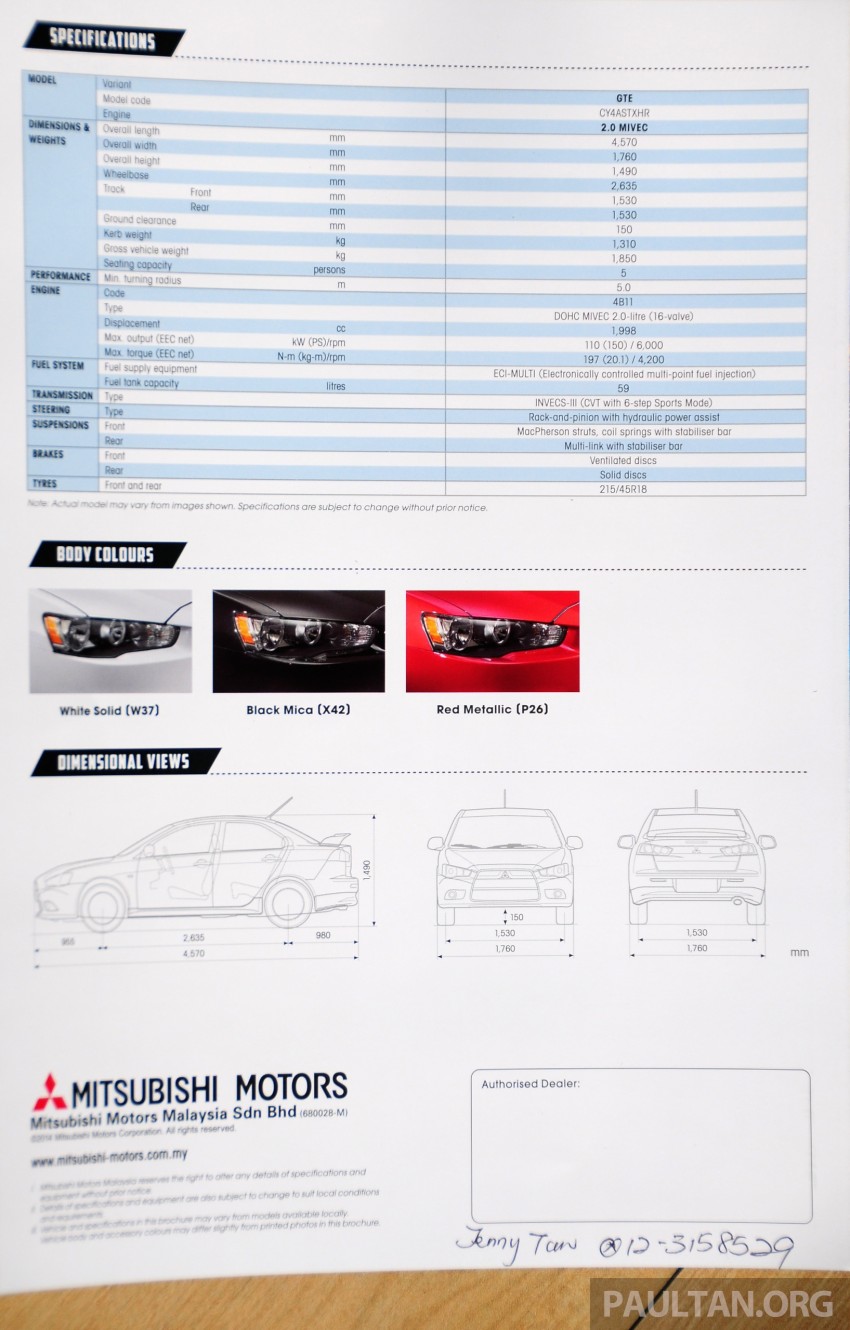 Mitsubishi Lancer 2.0 GTE – better specs, RM118,888 240521