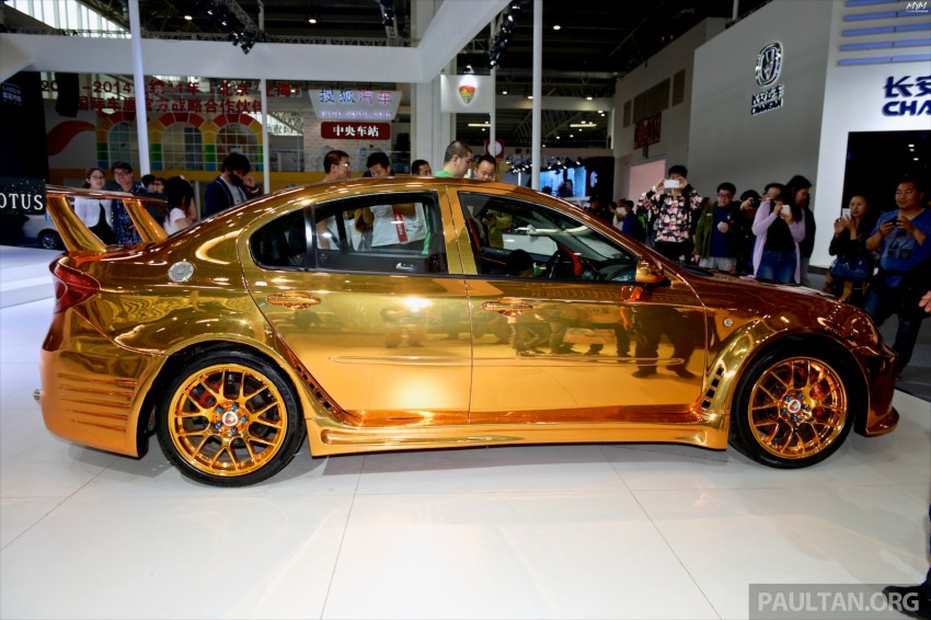 Gold Youngman Lotus L3 GT shown at Auto China 245249