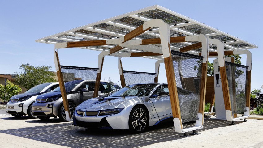 BMW’s DesignWorksUSA solar carport concept – using the power of the sun to charge BMW i vehicles 246665