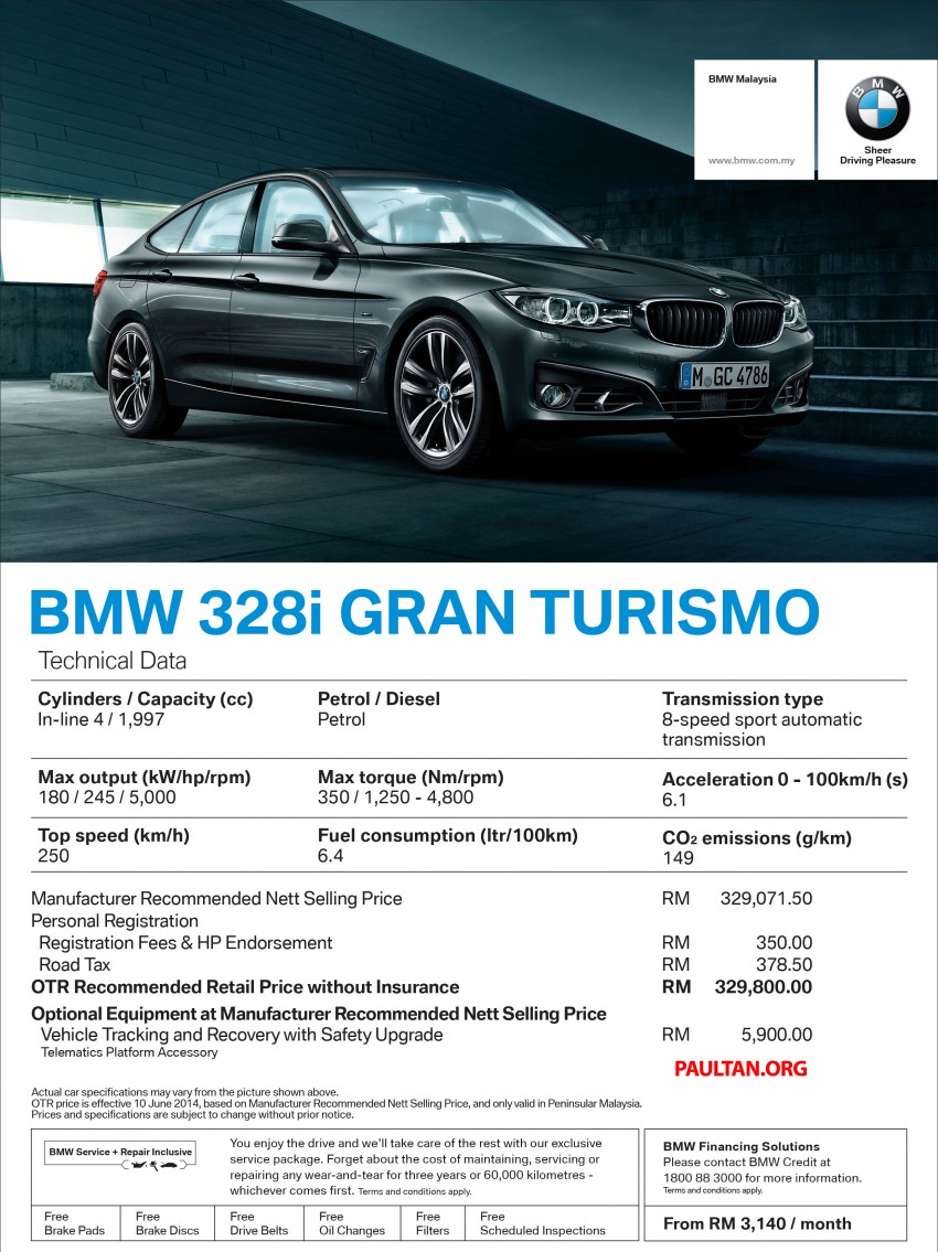 BMW 3 Series Gran Turismo CKD now available: 328i GT Sport RM330k, 320d GT Luxury RM300k 253110