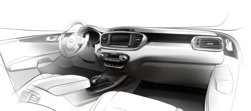 2015 Kia Sorento – third-gen cabin sketch revealed 261826