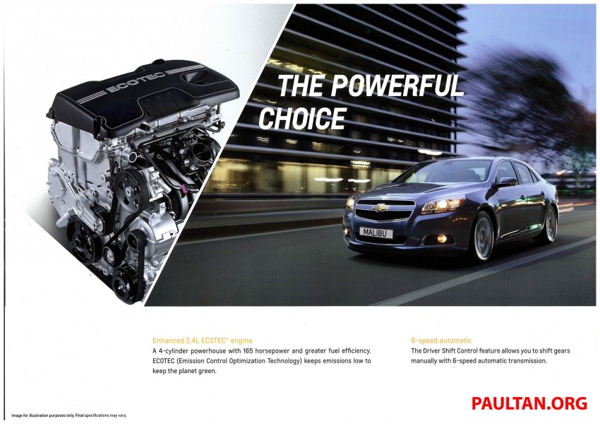 Chevrolet Malibu Malaysia specs revealed in brochure 261547