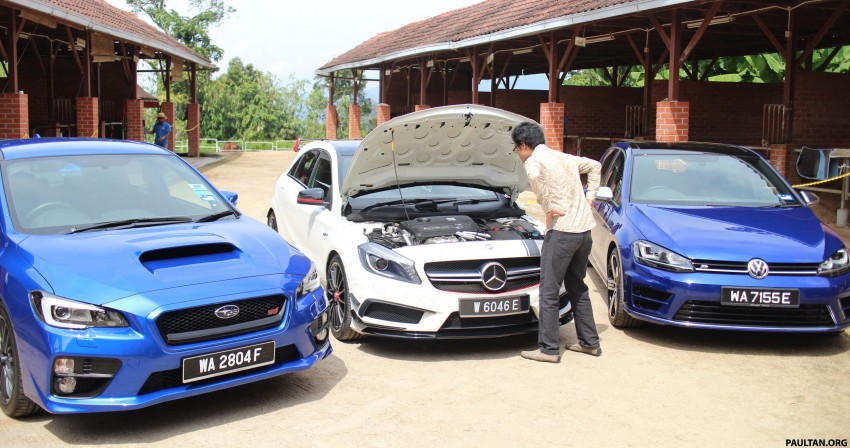 Driven Web Series 2014 #4: Horsepower assault – Mercedes A 45 AMG vs VW Golf R vs Subaru WRX STI 262015