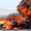 SPYSHOTS: Ford Super Duty truck on fire in the desert