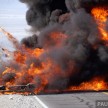 SPYSHOTS: Ford Super Duty truck on fire in the desert