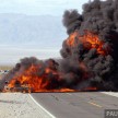 SPYSHOTS: Ford Super Duty truck on fire in the desert