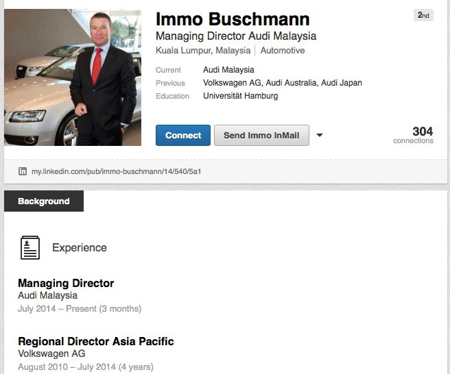 Audi Malaysia gets its first MD – Immo Buschmann? Image #268282