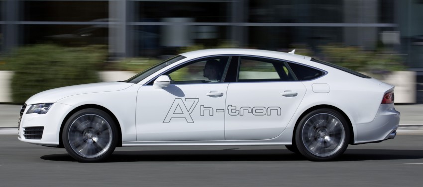 Audi A7 Sportback h-tron quattro features both hydrogen fuel cell tanks and plug-in charging 289936