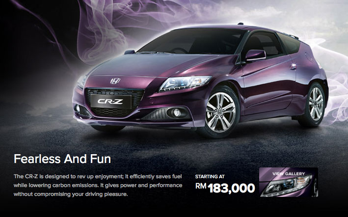 Honda CR-Z new price with tax revealed, from RM183k Image #285154