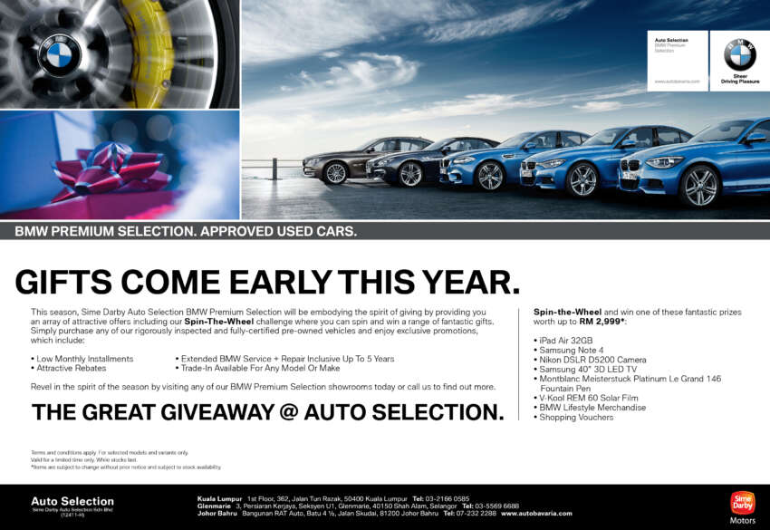 AD: Christmas cheer begins at Sime Darby Auto Selection with amazing deals on BMW pre-owned cars! 289302