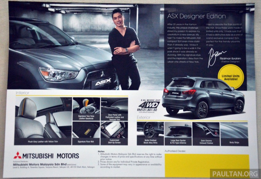 Mitsubishi ASX Designer Edition – 180 units, RM132k 286006