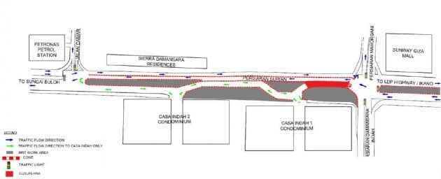 persiaran surian contra flow map