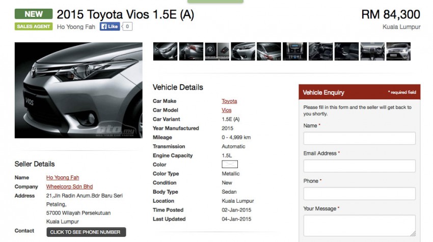 2015 Toyota Vios updated – keyless, push start for all 299937