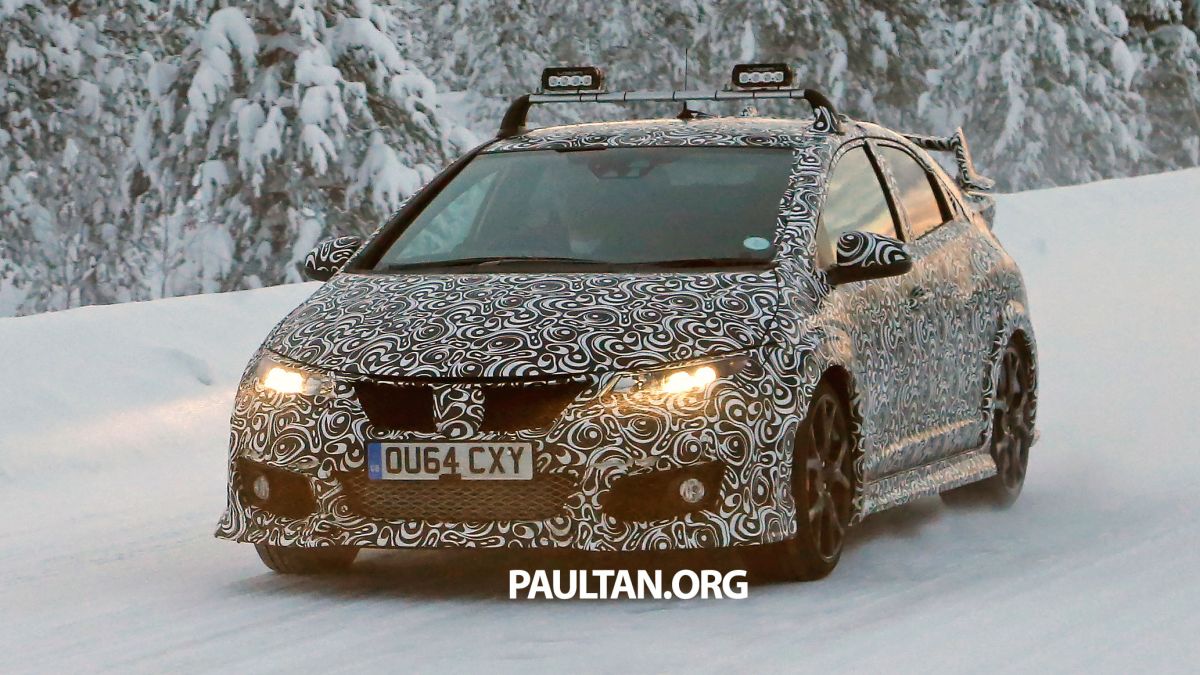 SPIED Honda Civic Type R on test in snowy Sweden