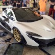 McLaren P1 with bespoke gold parts seen in Malaysia