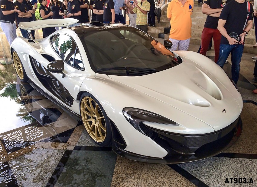 McLaren P1 with bespoke gold parts seen in Malaysia 310417