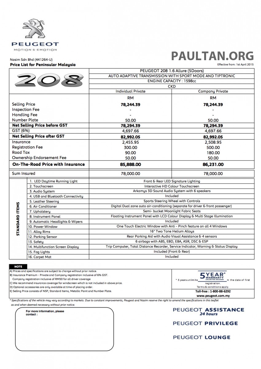 GST: New Peugeot price lists released – no changes 323170