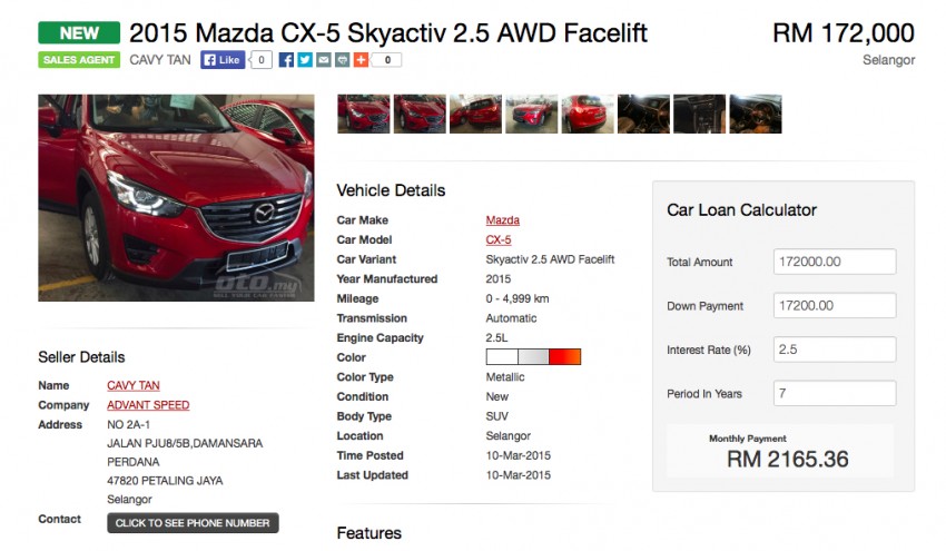 Mazda CX-5 facelift – ads appear on oto.my, RM172k 317582