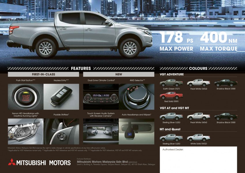 New Mitsubishi Triton open for booking – from RM71k 323321