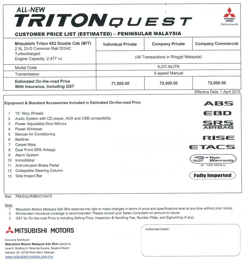 New Mitsubishi Triton open for booking – from RM71k 323325
