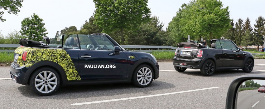 SPYSHOTS: MINI Convertible testing with top down 338818