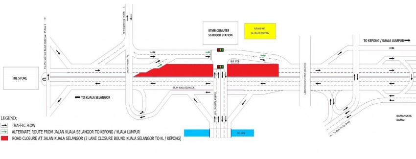 KL MRT: Lane closures along Jalan Kuala Selangor 340615