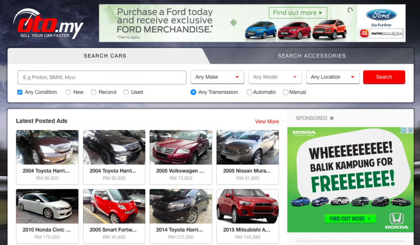 oto.my car classifieds site gets improved new layout, search functions, mobile interface – and it’s still free! 352875