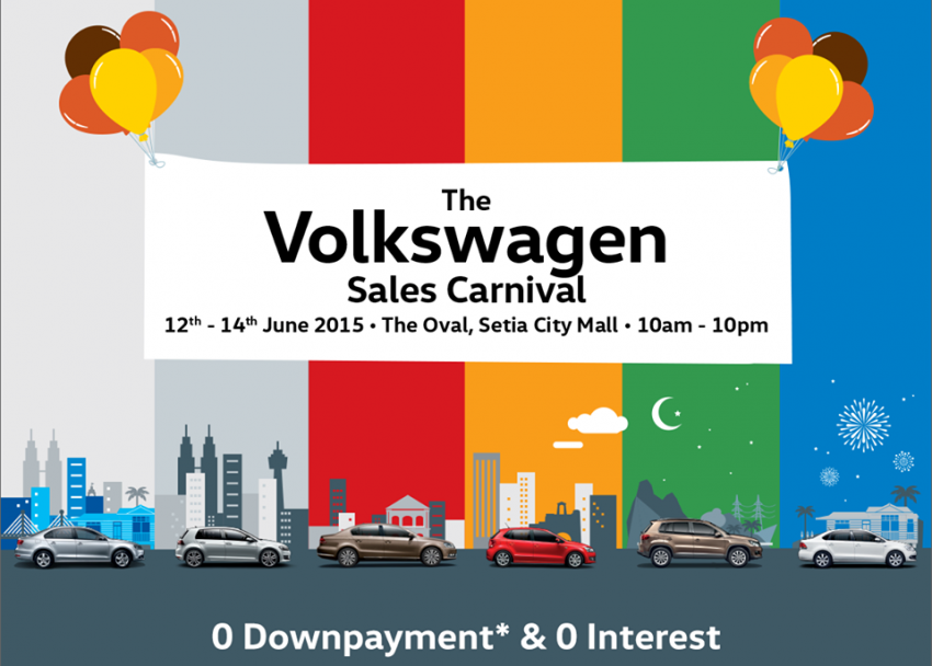Volkswagen Sales Carnival at Setia City Mall this weekend – enjoy the zero downpayment and interest! 349359