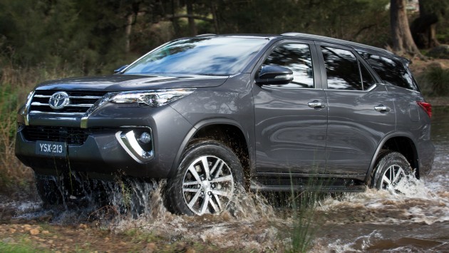 2015 Reveal of All New Toyota Fortuner. (Crusade pre-production model shown; fresh water crossing shown)