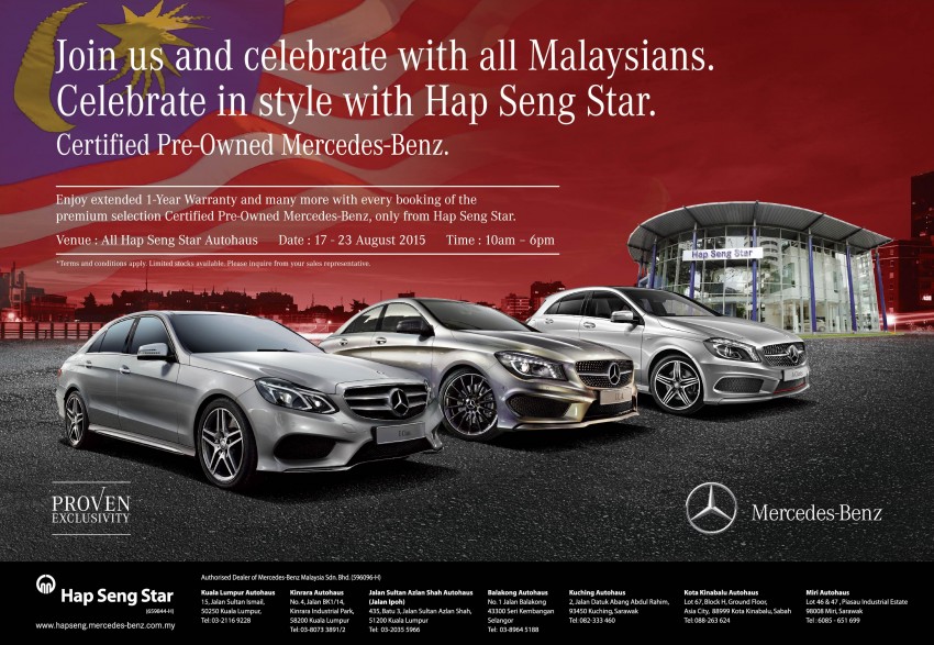 AD: Enjoy extended one-year warranty for Certified Pre-Owned Mercedes-Benz models at Hap Seng Star 368223