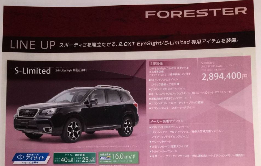 Subaru Forester facelift revealed via brochure leak 381846