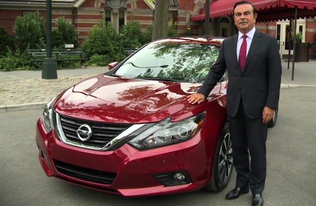 Nissan chairman and CEO Carlos Ghosn reveals new 2016 Altima in