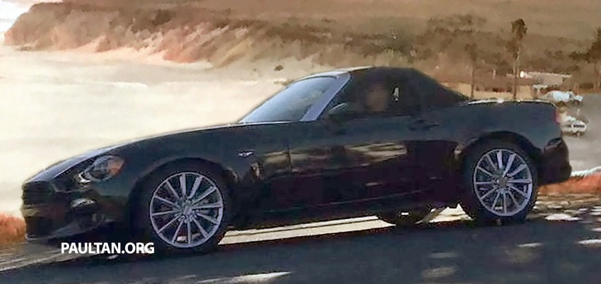 Fiat 124 Spider caught undisguised at its photoshoot 385256