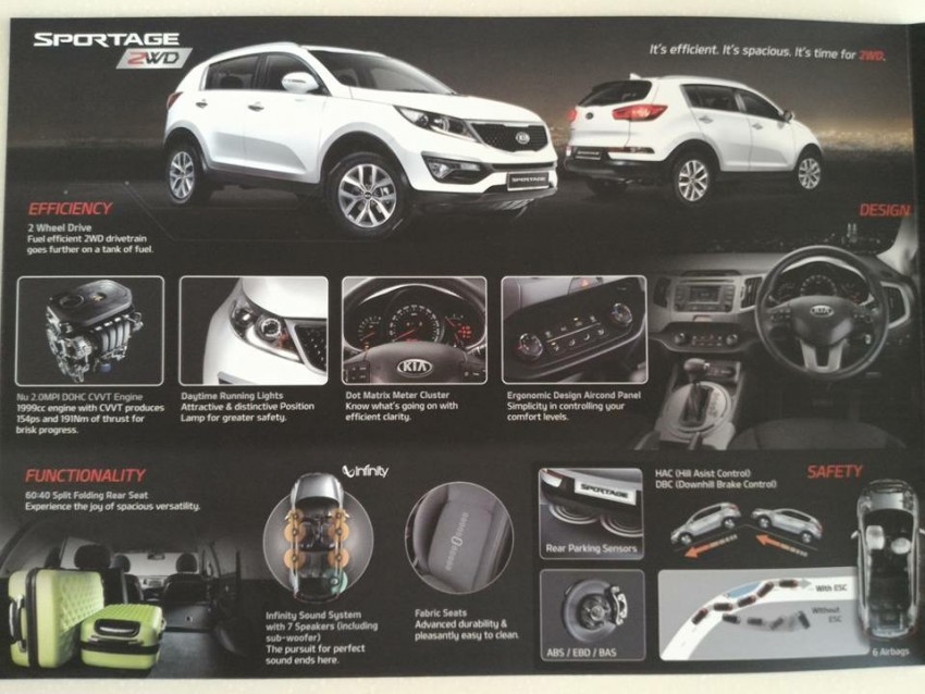 2015 Kia Sportage 2WD brochure leaked – RM119k 373899