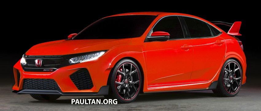 2017 Honda Civic Type R hot hatch rendered in red 402175