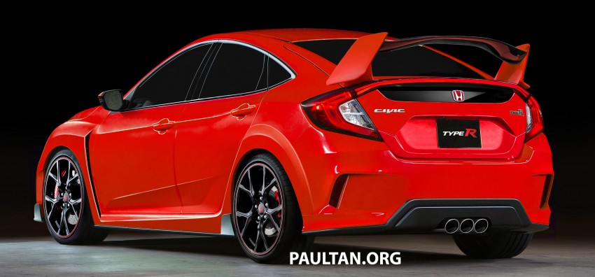 2017 Honda Civic Type R hot hatch rendered in red 400070