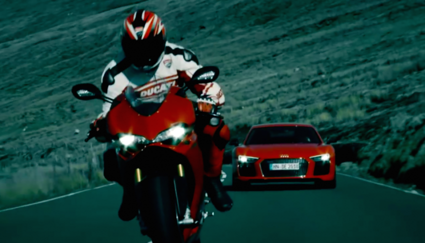 VIDEO: Audi R8 V10 plus versus Ducati on Isle of Man 390872