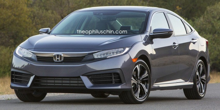 2016 Honda Civic rendered with a “simpler” face 404078