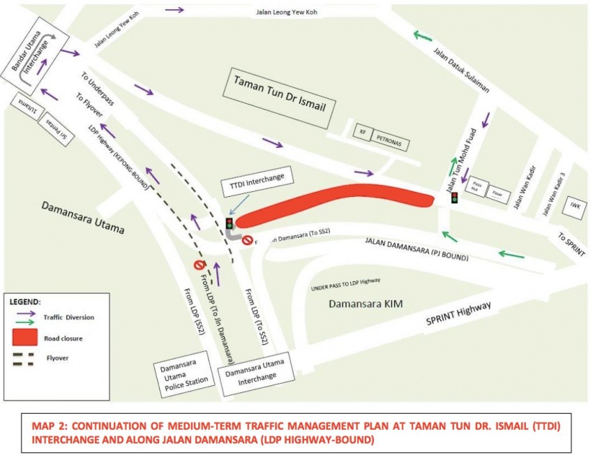 Temporary road closures at TTDI-LDP for MRT works 409066